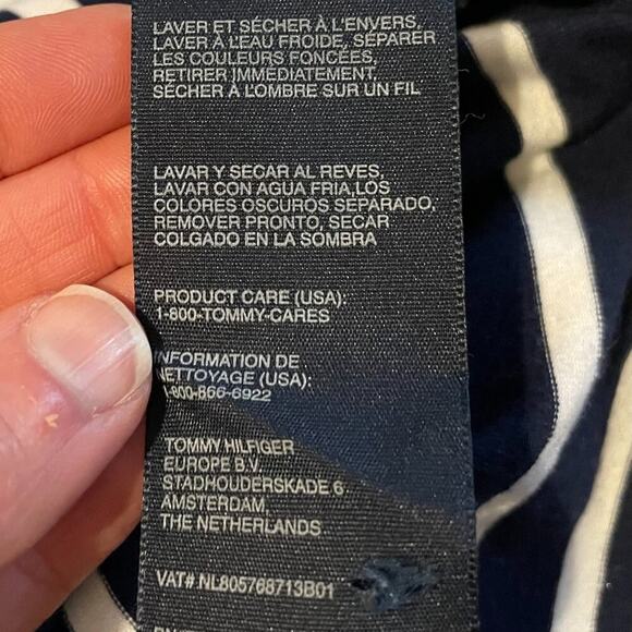 Tommy Hilfiger Striped Navy & White Short Roll Sleeve Dress, Nautical, XL - Picture 6 of 9